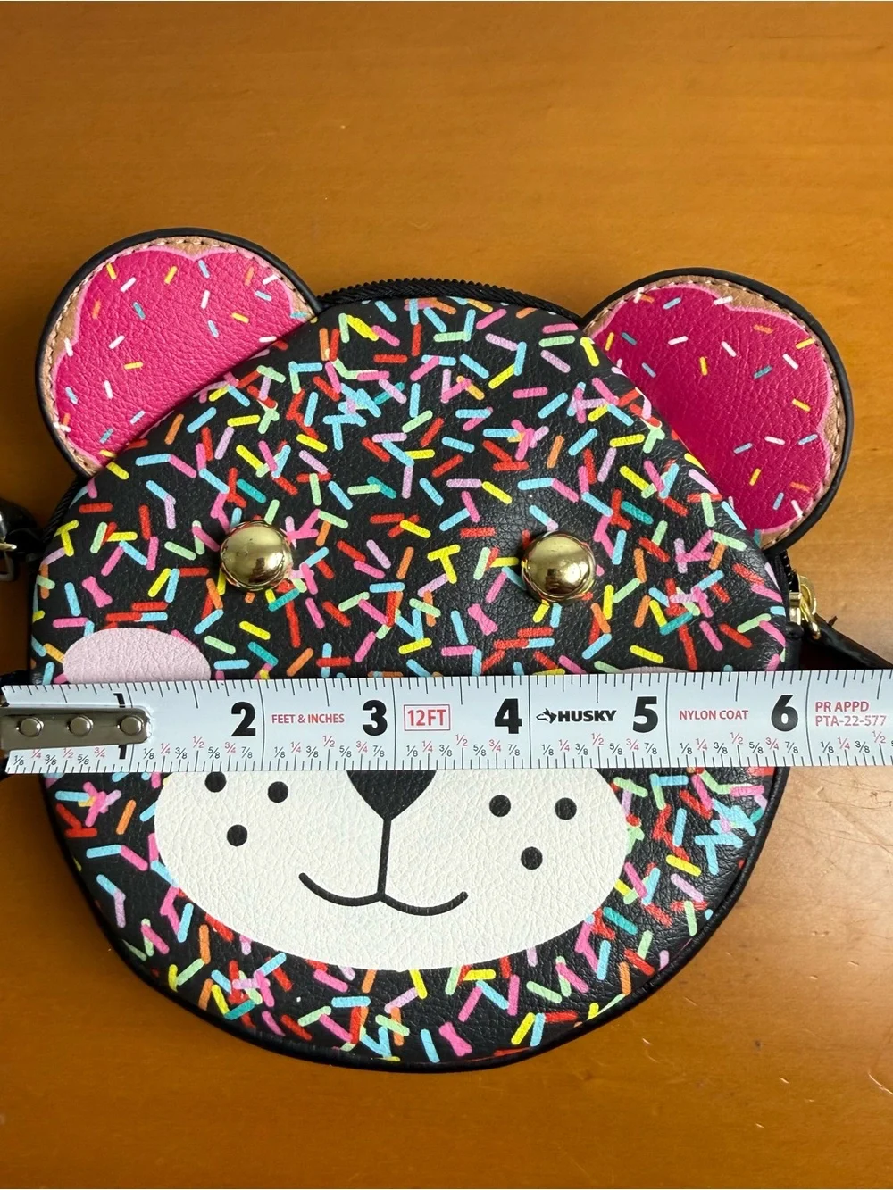 Luv Betsey Sprinkle Bear Donut by Betsey Johnson Circular Wristlet Coin Purse